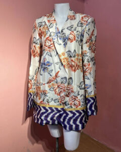 Floral Fusion Long Blazer Dress