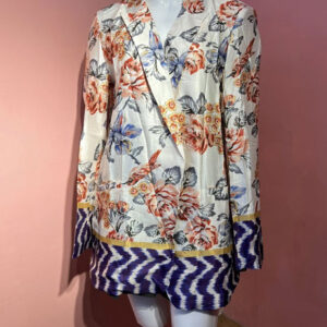 Floral Fusion Long Blazer Dress